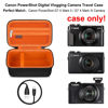 Picture of Elonbo Carrying Case for Canon PowerShot G7 X Mark II/ G7X Mark III Digital 4K Vlogging Camera, 4K Video Streaming Camera Hard Travel Storage Bag, Mesh Pocket fits Battery Charger. Black+Orange