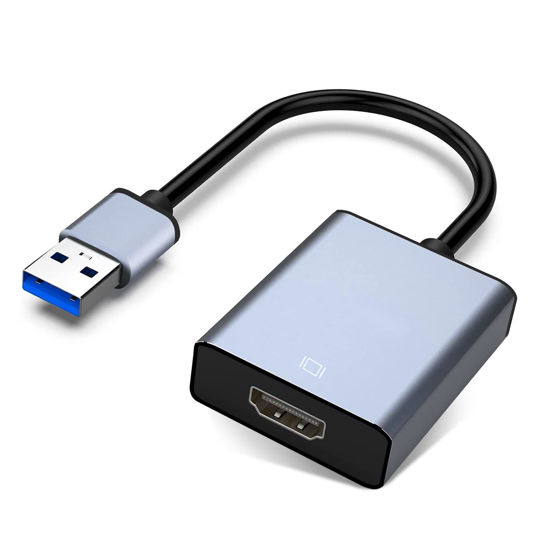 Picture of TULIYET USB to HDMI Adapter, USB 3.0/2.0 to HDMI for Multiple Monitors 1080P Compatible with Windows XP/7/8/10/11, Grey