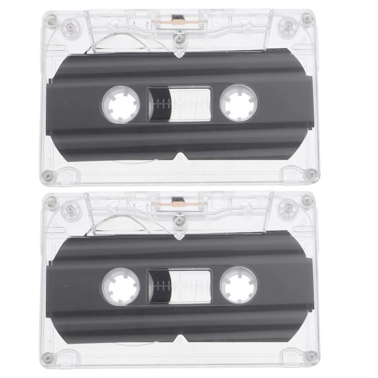 Picture of ARTIBETTER 2pcs Audio Cassette Tapes Dictating Blank Microcassette Tapes 30 Min Recording Time Per Tape Replacement Cassette Tapes