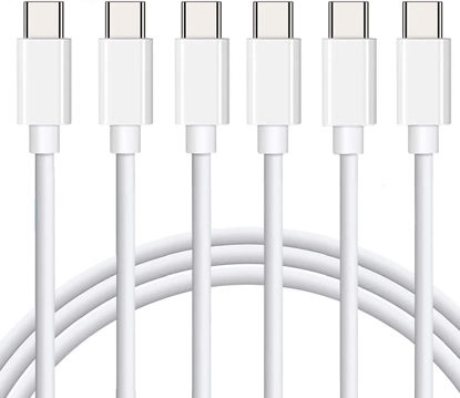 Picture of USB C to USB C Charger Cable 3Pack 6FT 60W Type C Fast Charging Cord Compatible with iPhone 15,MacBook Air/Pro,iPad Pro/Air,Samsung(White)