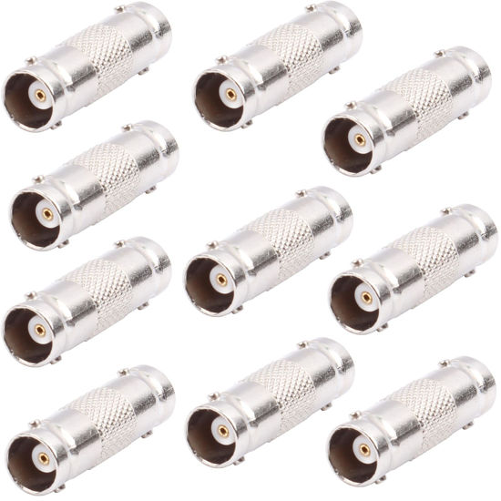 Picture of AIMHDUTY BNC Female to Female Connector 10- Pack BNC Coupler for CCTV Security Camera Adapter Extender Connector