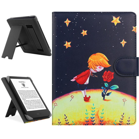 Picture of HoYiXi Universal Case Compatible with 6.8" Kindle Paperwhite/6" All-New Kindle 2022 & 2019/Kobo Clara HD/Kobo Clara 2E Leather Stand Cover for 6-6.8'' Pocketbook/Tolino E-Book Reader, Prince