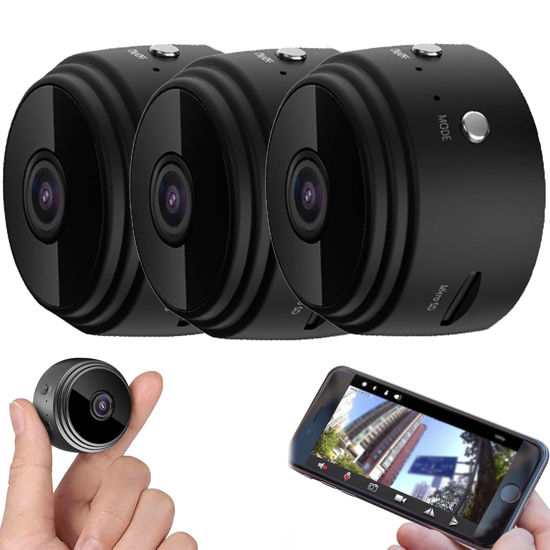 Picture of Miniguard Cam, Mini Guard Cam, Mini Guard Cam 1080p Full HD Resolution, Wireless Mini Guard Camera Night Vision, Wide Angle Motion Detection Mini Camera for Home (3Pcs Black)