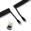 Picture of RIIEYOCA RJ12 Telephone Cord, 6P6C Male to Male Telephone Straight Wired Cable, Retractable Spring Cable(1.5m/4.92ft, Black)