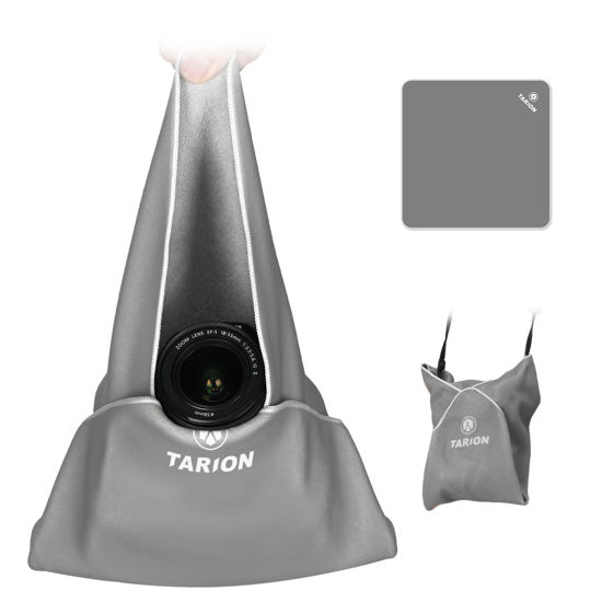 Picture of TARION Camera Lens Wrap (37x37cm, Grey) - Anti-Scratch, Dustproof, Foldable Protection for DLSR SLR Lens Camera Accessories