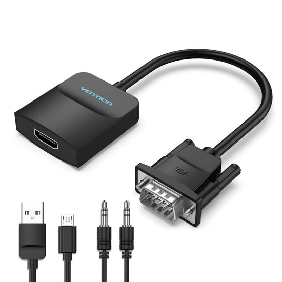 Picture of VENTION VGA to HDMI-1080P Video Dongle Adaptador VGA Converter with Audio Cable (0.5FT), Male to Female for PC,Monitor HDTV (Note: VGA to HDMI Only, Not Bi-Directional)