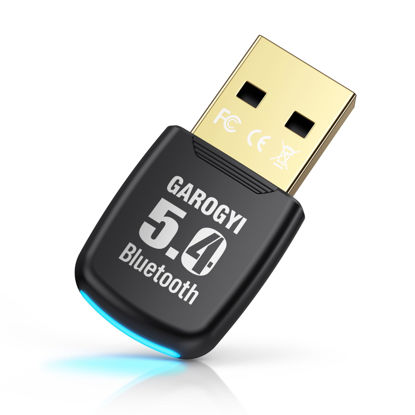 Picture of GAROGYI USB Bluetooth 5.4 Adapter for PC - Plug & Play on Windows 11/10 - Mini 5.4+EDR Dongle for PC, Laptop, Keyboard,Mouse,Headsets,Speakers,Receiver&Transmitter,Compatible with Windows 11/10/8.1/7