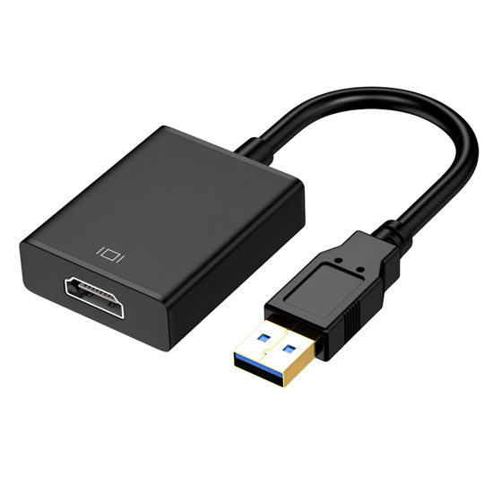 Picture of KUPOISHE USB to HDMI Adapter for Monitor Windows 11/10 / 8, HDMI USB Converter for Laptop Mac MacBook pro, USB 3.0 USB 2.0 HDMI Cable Multiple Monitors for Desktop PC TV, Black