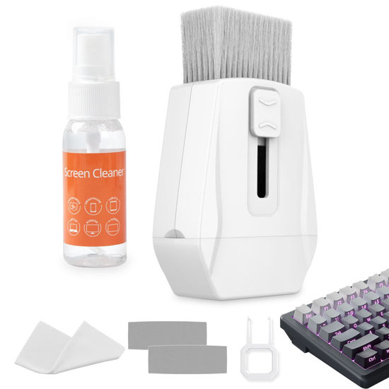 Picture of Keyboard Cleaning Kit Laptop Cleaner, 5 in 1 Laptop Cleaning Kit with Keyboard Brush and Screen Cleaning Spray, Electronic Cleaner for MacBook, Phone, Pad, Tablet, Computer Monitor