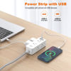 Picture of Power Strip Surge Protector, 5Ft Extension Cord, 6 Outlets with 3 USB Ports(1 USB C Outlet), 3-Side Outlet Extender, Wall Mount, Compact for Travel, Home, School, College Dorm Room and Office