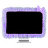 Picture of Kingshion 23"-27" Lovely Cute Computer Monitor Cover with Lovely Cute Elastic Pen Pocket Bow-knot TV LCD Screen Monitor Decoration Dust Cover Protector, Lace Fabric, Purple