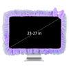 Picture of Kingshion 23"-27" Lovely Cute Computer Monitor Cover with Lovely Cute Elastic Pen Pocket Bow-knot TV LCD Screen Monitor Decoration Dust Cover Protector, Lace Fabric, Purple