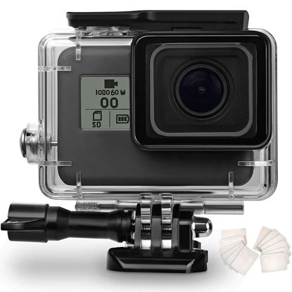 Picture of OKFUN 60M/196FT Waterproof Housing Case for Go Pro Hero 7/6/5 Black(2018), Waterproof Case Diving Protective Housing Shell with Touchable Cover for Go Pro Action Camera Underwater Dive Case Shell