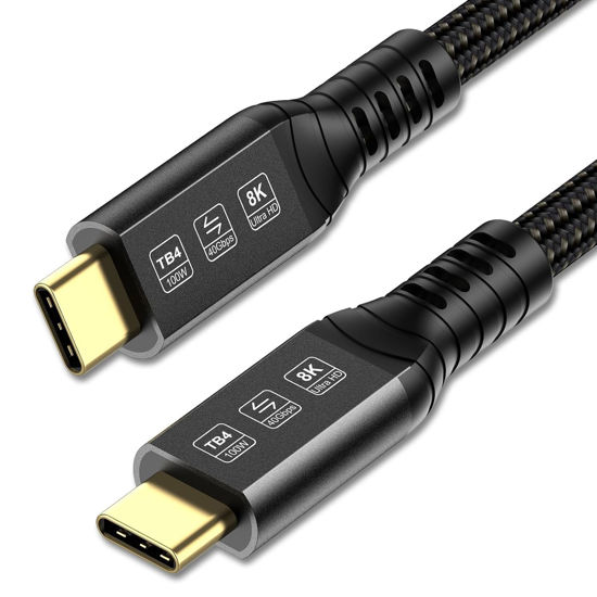 Picture of ConnBull Thunderbolt 4 Cable 40Gbps High Speed USB C Cable Supports 100W Fast Charging/ 8K@60Hz Display Compatible Thunderbolt 3/ USB4, MacBook Pro, and More (3.3FT)