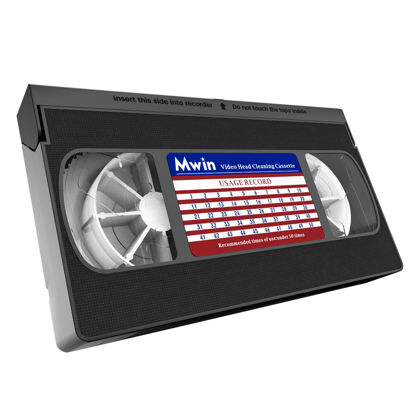 Picture of Mwin VHS Head Cleaner for VHS/VCR Players, Dry Technology- No Fluid Reusable Video Head Cleaner Tape