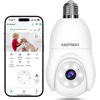 Picture of Kadymay 2K Light Bulb Security Camera, 2.4G WiFi 360° Screw in E27 Light Socket Camera Lightbulb Outdoor/Indoor, Smart 2-Way Audio Light Bulb Camera with Motion Detection and Auto Tracking