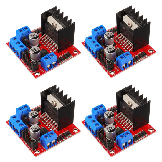 Picture of BOJACK L298N Motor DC Dual H-Bridge Motor Driver Controller Board Module Stepper for Arduino Intelligent Car Power UNO MEGA R3 Mega2560 with 4pcs