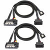 Picture of SATA 6G Data Cable, SATA Power 2-In-1 Extension Cord, LP4 IDE 4 pin to SATA 15P Female with Serial ATA III 7 Pin Female for HDD, SSD, Optical Drives, DVD Burners, PCI Cards etc - 19.7in (2 Pack)