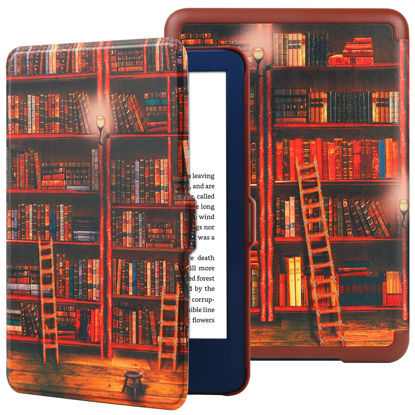 Picture of HGWALP Case for 6" All-New Kindle 11th Generation 2022 Release Only, Folio Ultra Slim PU Leather Cover with Auto Sleep and Wake, Protective Case for Kindle 2022-Library