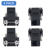 Picture of Poyiccot VGA Extender Over Ethernet Adapter, 4pcs VGA to RJ45 Adapter VGA 15 Pin Male to CAT5 CAT6 Female Network Cable Extender Adapter for Multimedia Video