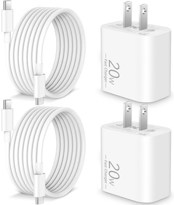 Picture of USB C Charger for iPad Pro 11/12.9/13 inch/2024, iPad Air 4th/5th/6th, iPad 10th Generation, iPhone 15 Pro Max Plus, 20W PD Fast USB C Charger Block Cube with 6FT USBC Charging Cable