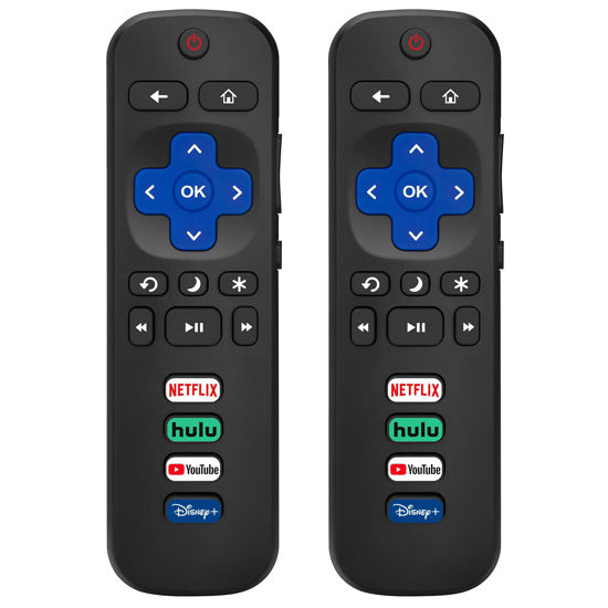 Picture of (Pack of 2) Replacement Remote Control Only for Roku TV, Compatible for TCL Roku/Hisense Roku/Onn Roku/Philips Roku Smart TVs(Not for Stick and Box)