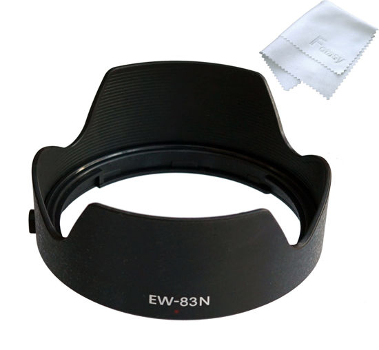 Picture of RF 24-105mm F4L Lens Hood, EW 83N Hood, Dedicated Petal Bayonet Mount Lens Hood Shade, Reversible Non-Glare Matte Finish, EW-83N Hood Replacement, Compatible with Canon RF 24-105mm f/4L is USM Lens