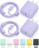 Picture of Charger for iPhone 15 Charger USB C Wall Charger iPad Pro Charger Block 2 Pack with 2 Pack 6FT Cable for iPhone 15/15 Plus/15 Pro/15 Pro Max/iPad Pro/Mini/Air/Air4/AirPods/Samsung(Purple)