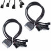 Picture of 2Pack 15-Pin Male SATA to 5 Fan 12V Sleeved Power Adapter Cable SATA to 3 Pin / 4 Pin PMW PC Case Fan Power Adapter Cable,Computer Cooler Cooling Fan Splitter Y Power Cable 10.6 inches