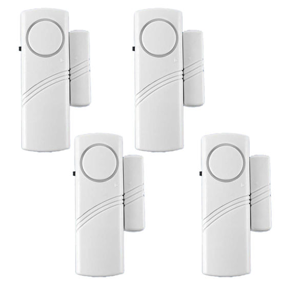 Picture of 4 Pack Door Alarms for Home Security, Window Door Alarms, Window Alarm Sensors, Door Alarms for Kids Safety,DIY Protection Burglar Bell Alarm for Home,Office