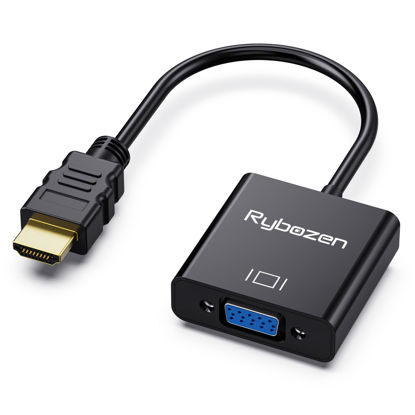 Picture of HDMI to VGA Adapter, Gold-Plated HDMI to VGA Converter (Male to Female), HDMI Adapter Compatible for Computer, Laptop, PC, Monitor, Projector, HDTV, Chromebook, Raspberry Pi, Roku, Xbox and More