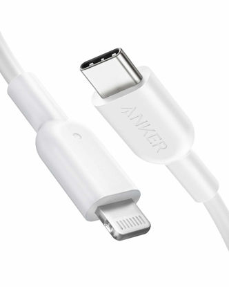 Picture of Anker USB C to Lightning Cable [6ft MFi Certified] Powerline II for iPhone 14 14 Pro iPhone 13 13 Pro 12 Pro Max 12 11 X XS XR, AirPods Pro, Supports Power Delivery (Charger Not Included) (White)