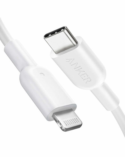 Picture of Anker USB C to Lightning Cable [6ft MFi Certified] Powerline II for iPhone 14 14 Pro iPhone 13 13 Pro 12 Pro Max 12 11 X XS XR, AirPods Pro, Supports Power Delivery (Charger Not Included) (White)