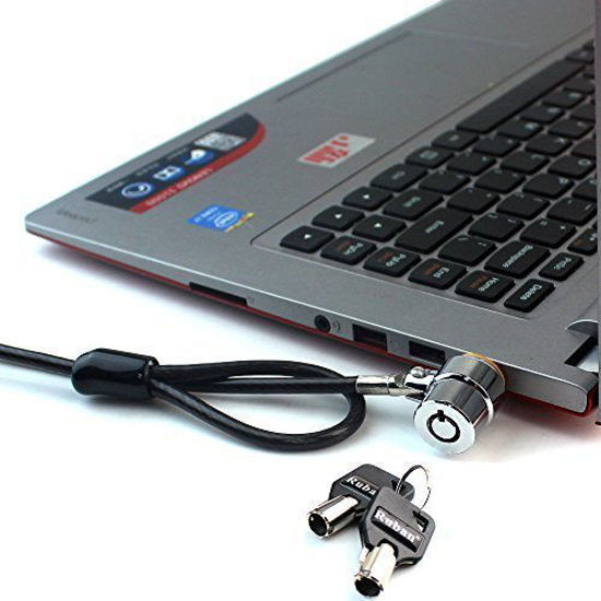 Picture of RUBAN Notebook Lock and Security Cable (PC/Laptop) Two Keys 6.2 Foot (Black) only fit Security Slot 1/4 * 1/8 in (7x3mm)