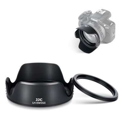 Picture of Tulip Lens Hood for Canon RF 28mm f/2.8 STM Lens, Reversible Lens Shade Protector Replaces Canon EW-55, Compatible with 55mm Filter or Lens Cap