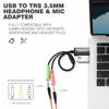 Picture of USB Audio Adapter, DuKabel USB to 3.5mm Jack TRS AUX Adapter for Built-in Chip USB Sound Card for Headset with Separate Plug TRS 3 Pole Microphones [Metal Housing & Durable Braided / 9.8inch]<2PACK>