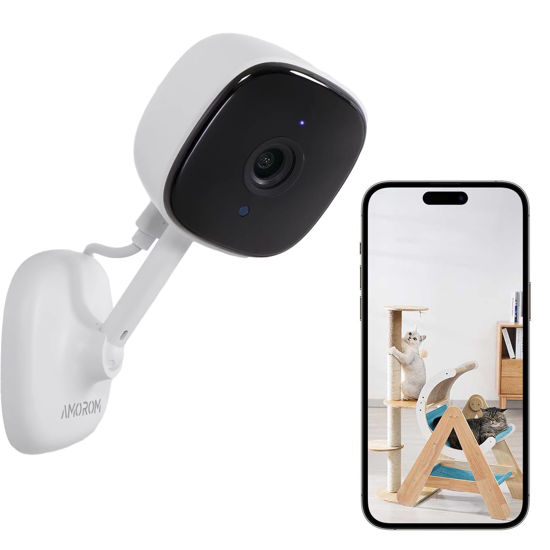 Picture of WiFi Indoor Camera for Home Security, 24/7 Recording Camera for Office/House/Apartment Surveillance,SD Card/Cloud Storage, 2-Way Audio,Night Vision,AI Detection, Alexa/Google Assistant Supported