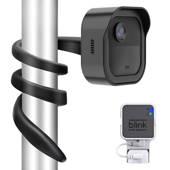 Picture of All-New Flexible Twist Mount Compatible with Blink Outdoor (4th &3rd Gen), Weatherproof Protective Housing with Blink Sync Module Wall Mount (Black)