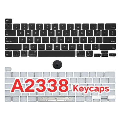 Picture of WARWOLFTEAM Keyboard Key Caps Full US Set Replacement for MacBook Pro 13" A2338 M1 2020 EMC 3578 Keycaps with Removal Tool (A2338 US Keys)