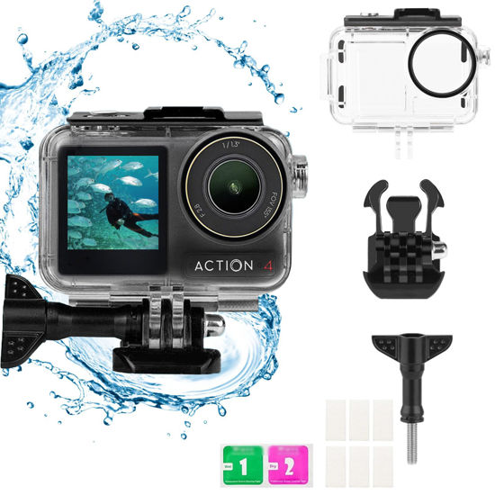 Picture of PCTC 45M(148ft) Waterproof Case for DJI Osmo Action4, Accessories for DJI Osmo Action3/4 Waterproof Case,Protective Underwater Dive Housing Shell with Bracket Accessories