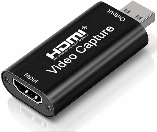 Picture of 4K HDMI Video Capture Card, Cam Link Card Game Capture Card Audio Capture Adapter HDMI to USB 2.0 Record Capture Device for Streaming, Live Broadcasting, Video Conference, Teaching, Gaming(Black)