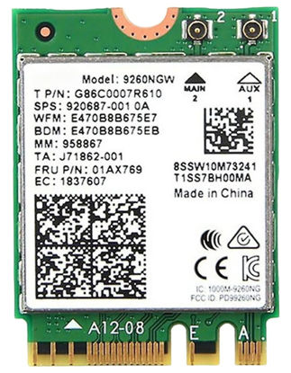 Picture of HighZer0 Electronics AC 9260 802.11ac M.2 Bluetooth 5.1 Legacy Network Card | WiFi 5 up to 1.73Gbps, MU-MIMO | Compatible with Intel, AMD, Linux & Windows 10/11 | 9260NGW WiFi Adapter