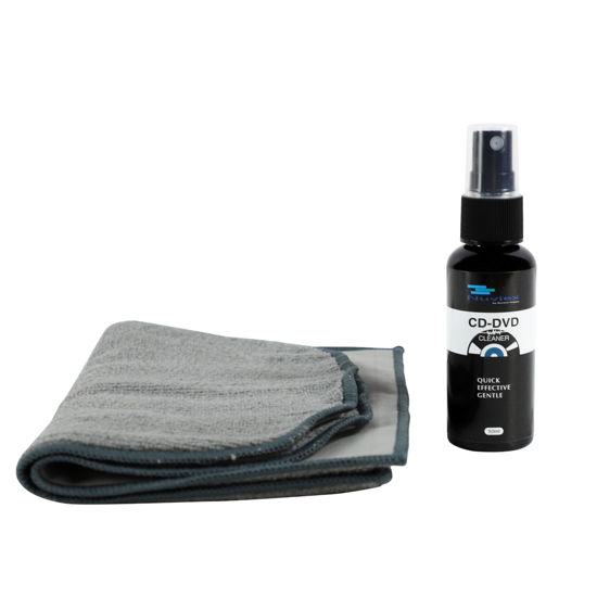 Picture of Premium CD Cleaner Cloth Kit - Compact Disc CD-DVD Cleaning Fluid and Microfiber Towel Anti-Static Glove Set