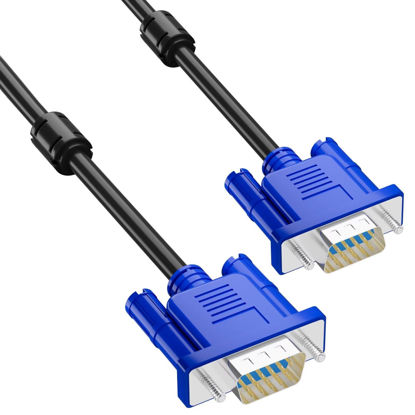 Picture of HYANGQU 5ft VGA Cable, VGA to VGA Monitor Cable, Male-to-Male Vga Cord for Video Transmission Cable, PC or Laptop to Monitor/Projector with VGA Plug Port - Ideal for Office or Home Use