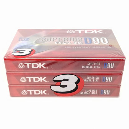 Picture of TDK D90 High Output 90 Minute IECI/Type I Cassette Tapes, Set of (3)