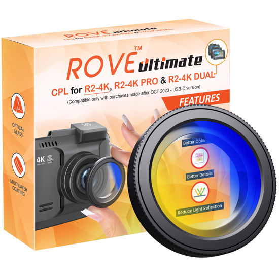 Picture of ROVE Ultimate CPL Filter, Anti-Glare Circular Polarizer Lens for ROVE R2-4K, R2-4K PRO, and R2-4K Dual Dash Cam Models