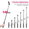 Picture of 59in Selfie Tripod for Camera Gopro - ULANZI MT-71 Invisible Long Extendable Selfie Vlog Handle Portable Lightweight Tripod Stand 7 Sections for Gopro Hero 11 10 9 8 7 Black/insta360 One DJI Action