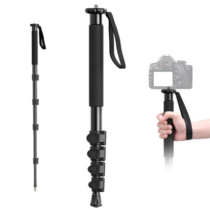 Picture of ULANZI TB12 Camera Monopod, 61" Aluminum Photography Monopod with 5-Section Height, Lightweight & Portable Camera Accessories, for Cameras Canon, Nikon & Sony Mirrorless & DSLR, Easy to Carry