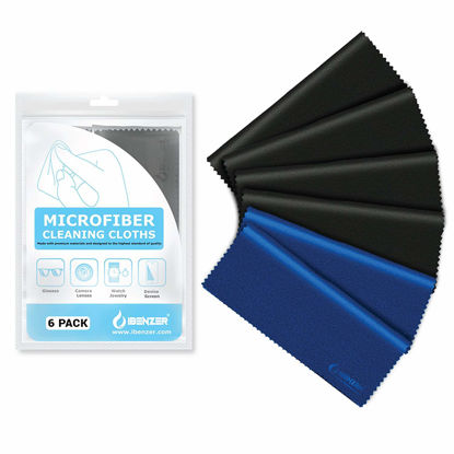 Picture of IBENZER Microfiber Cleaning Cloths for Electronics - Micro Fiber Camera Lens Cleaning Cloth, Glasses, Screens, Eyeglasses, iPad, iPhone, Cell Phone, LCD TV Screens and More, MF01S-6P-A