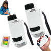 Picture of Minilabsters Miniscope Kids, Mini Labsters Portable Microscope, The Miniscope, Miniscope Portable Microscope Kids Minilabsters, Handheld Pocket Microscope for Scientific Experiment (White *2)